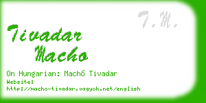 tivadar macho business card